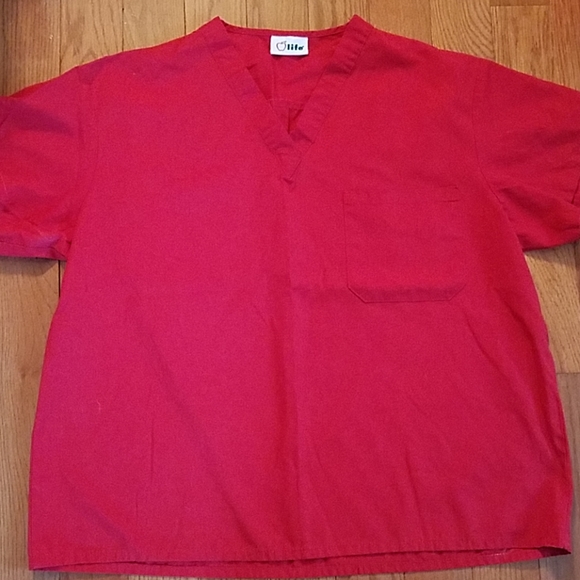 Red Scrub Top - Picture 1 of 3